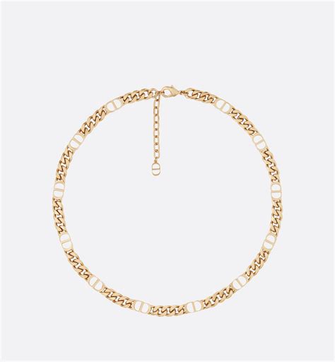 CHRISTIAN DIOR Brass CD Icon Thin Chain Link .